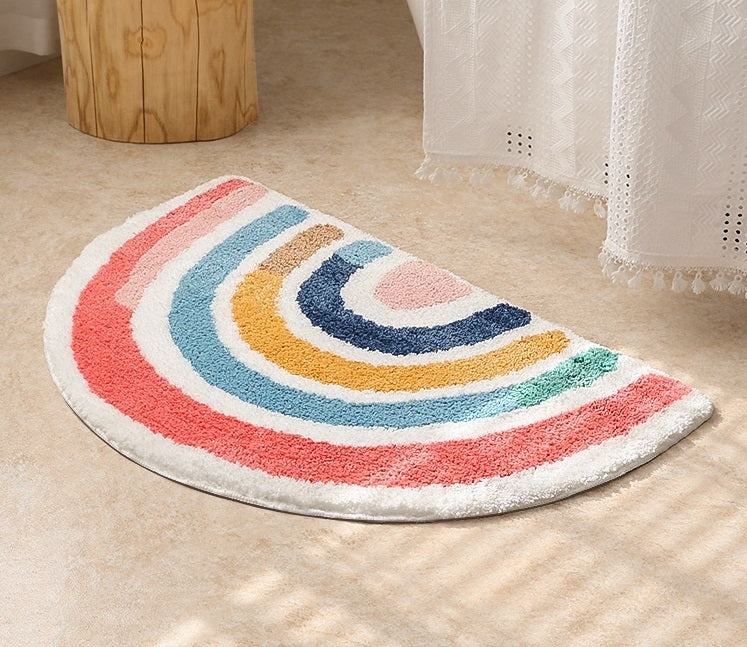HKM-706579 Cartoon Non-Slip Toilet Entrance Floor Mat - Soft and Absorbent Flocking Design, 50x90cm