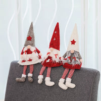 HKM-706643 Christmas Faceless Doll Girl Figurine - Decorative Cloth Doll in Gray, White, and Red Hat Styles - Perfect for Holiday Decor
