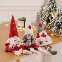 HKM-706643 Christmas Faceless Doll Girl Figurine - Decorative Cloth Doll in Gray, White, and Red Hat Styles - Perfect for Holiday Decor