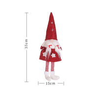 HKM-706643 Christmas Faceless Doll Girl Figurine - Decorative Cloth Doll in Gray, White, and Red Hat Styles - Perfect for Holiday Decor