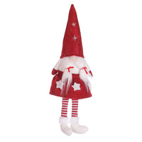 HKM-706643 Christmas Faceless Doll Girl Figurine - Decorative Cloth Doll in Gray, White, and Red Hat Styles - Perfect for Holiday Decor
