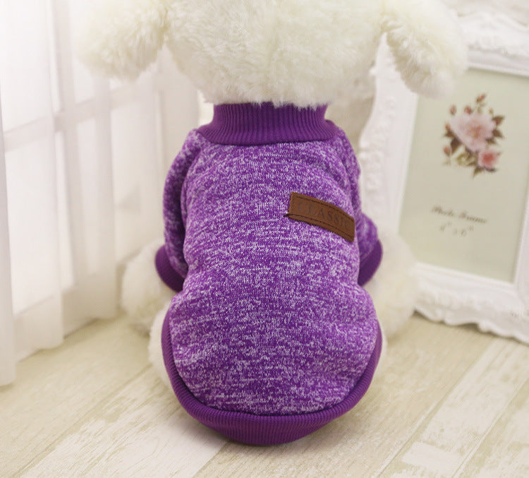 HKM-706707 Warm Knit Pet Hoodie for Autumn and Winter – Classic Cotton and Polyester Blend