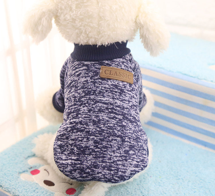 HKM-706707 Warm Knit Pet Hoodie for Autumn and Winter – Classic Cotton and Polyester Blend