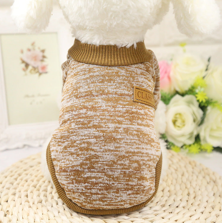HKM-706707 Warm Knit Pet Hoodie for Autumn and Winter – Classic Cotton and Polyester Blend