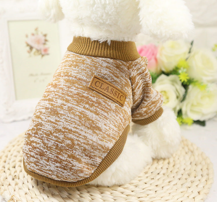 HKM-706707 Warm Knit Pet Hoodie for Autumn and Winter – Classic Cotton and Polyester Blend