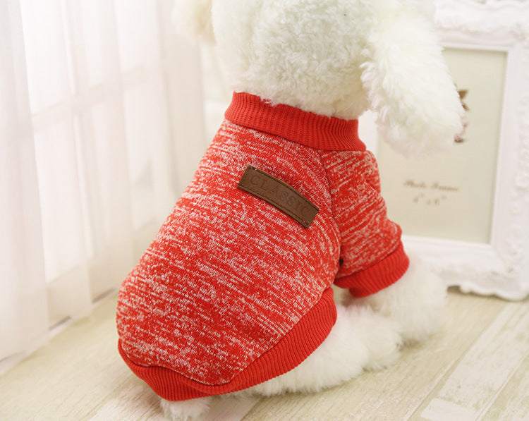 HKM-706707 Warm Knit Pet Hoodie for Autumn and Winter – Classic Cotton and Polyester Blend