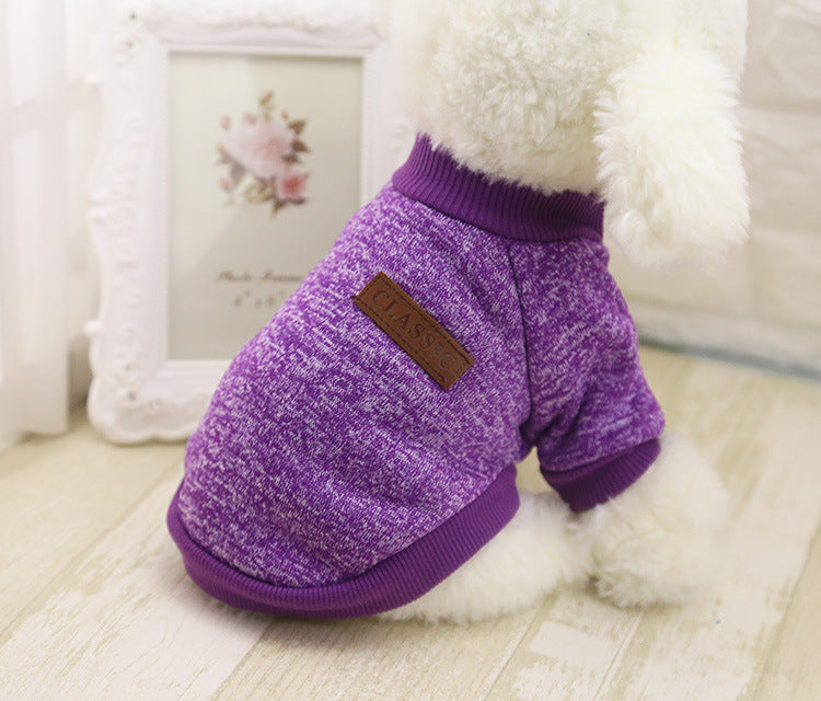 HKM-706707 Warm Knit Pet Hoodie for Autumn and Winter – Classic Cotton and Polyester Blend