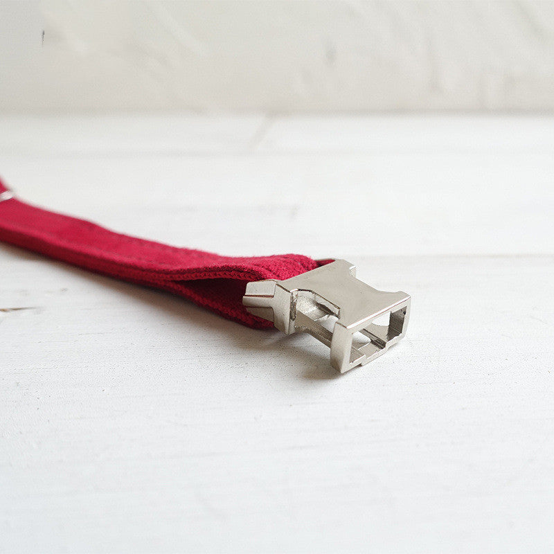 HKM-706899 Thickened Red Velvet Soft Collar for Cats - Available in S and L Sizes