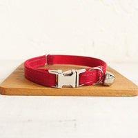 HKM-706899 Thickened Red Velvet Soft Collar for Cats - Available in S and L Sizes