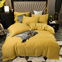 HKM-706963 Pure Cotton Embroidered Brushed Bedding Set - 4 Pieces, European-American Style, 1.5m & 1.8m Bed Sizes