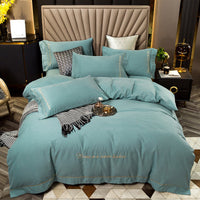 HKM-706963 Pure Cotton Embroidered Brushed Bedding Set - 4 Pieces, European-American Style, 1.5m & 1.8m Bed Sizes