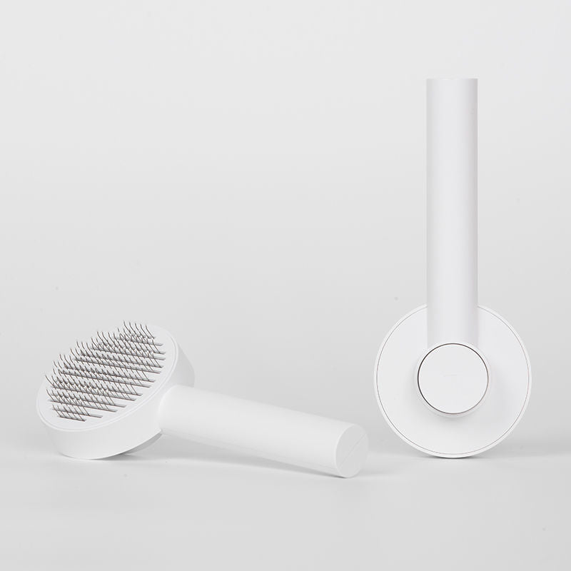 HKM-706963 Round Handle Self-Cleaning Pet Comb with Sticky Bead Massage Feature