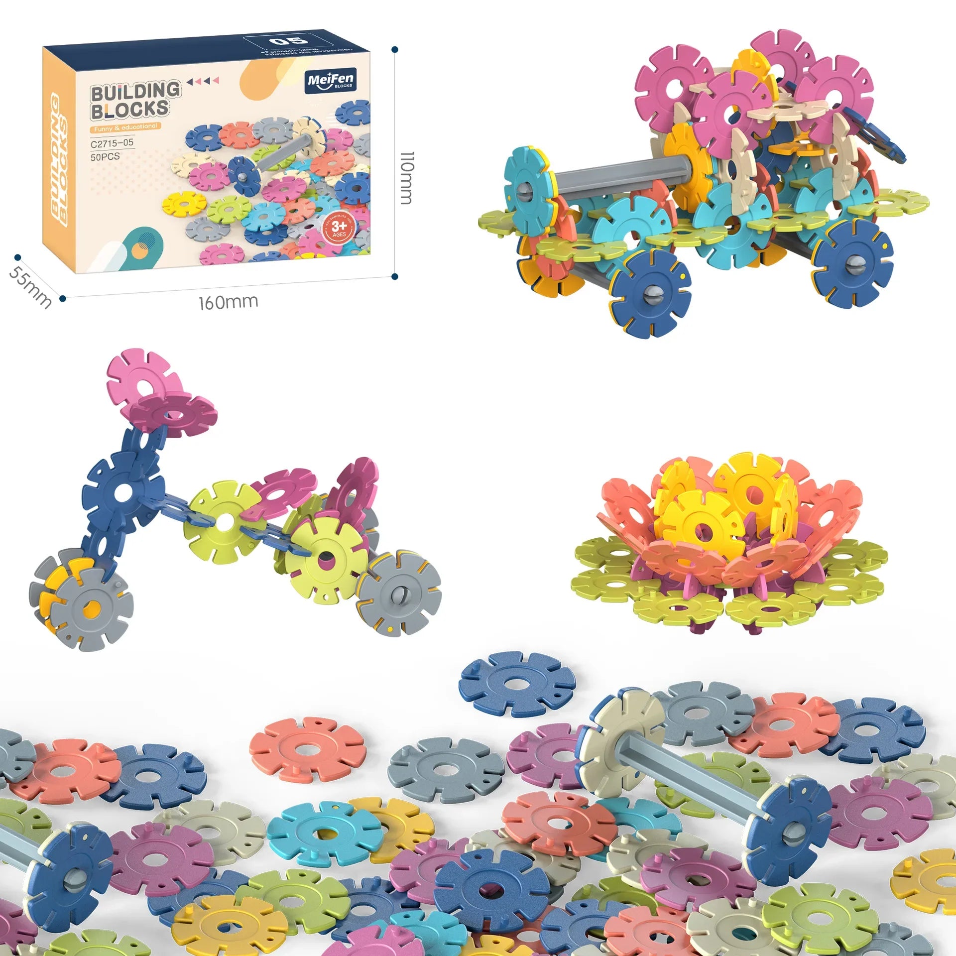 KTX-707027 DIY Snowflake Particle Building Block Set for Kids - Creative Educational Toy Ages 2 and Up