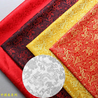 HKM-707091 Multicolor Jacquard Fabric with Chinese Dragon Pattern - 50% Rayon, 50% Polyester Silk, 150cm Width