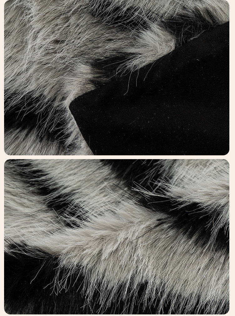 HKM-707155 Black and White Zebra Pattern Plush Square Pillow Cushion, Multiple Sizes Available