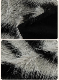 HKM-707155 Black and White Zebra Pattern Plush Square Pillow Cushion, Multiple Sizes Available