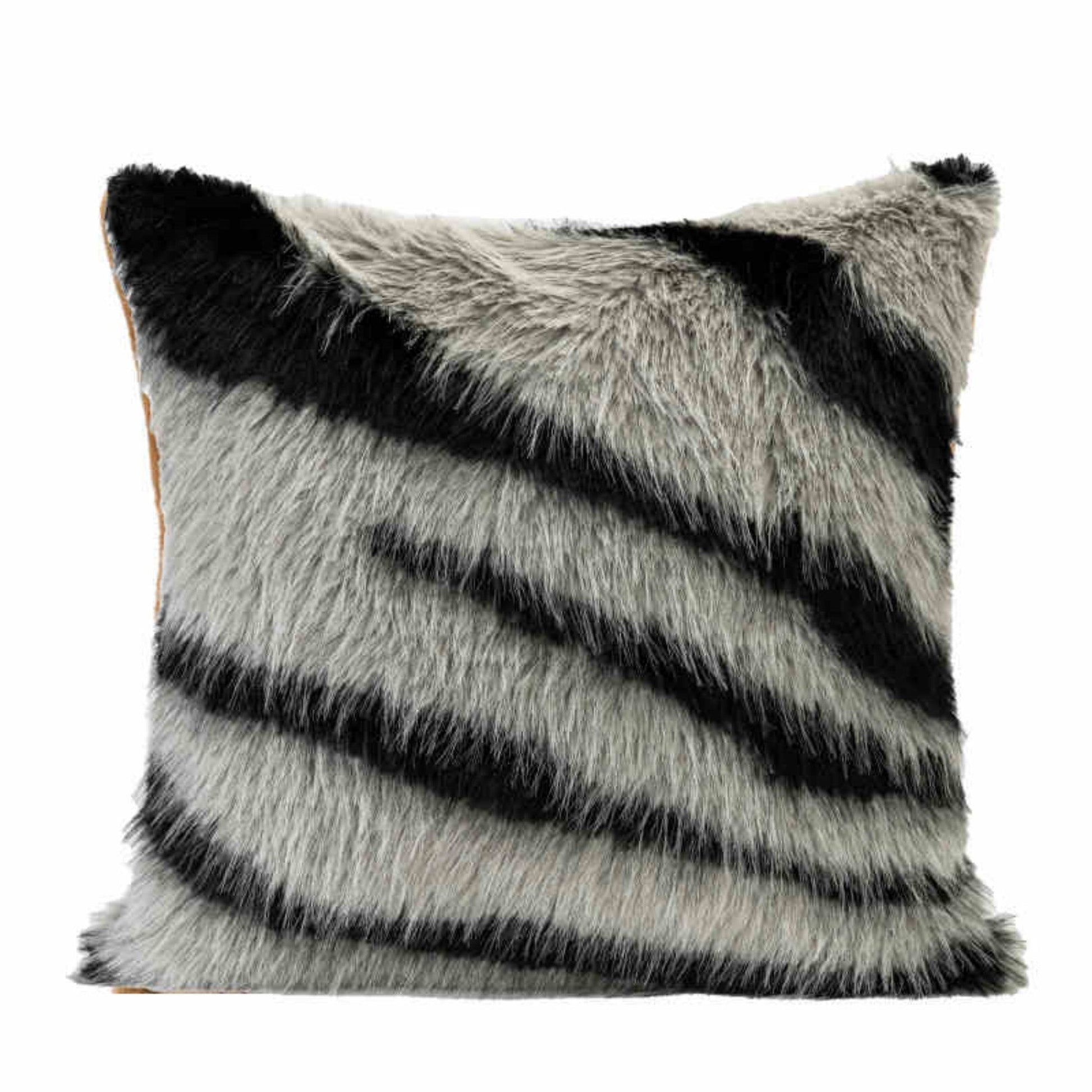 HKM-707155 Black and White Zebra Pattern Plush Square Pillow Cushion, Multiple Sizes Available