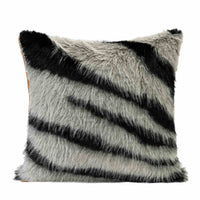 HKM-707155 Black and White Zebra Pattern Plush Square Pillow Cushion, Multiple Sizes Available