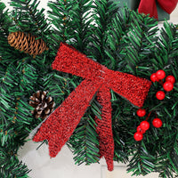 HKM-707155 Rattan Pine Cone Bow Christmas Decoration for Holiday Atmosphere Setup