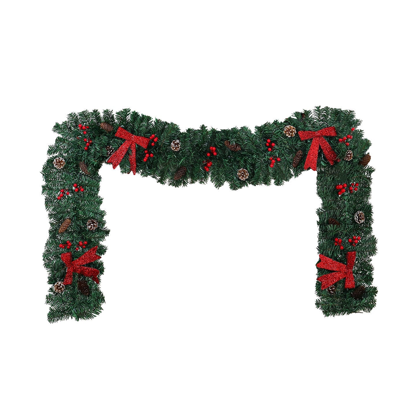 HKM-707155 Rattan Pine Cone Bow Christmas Decoration for Holiday Atmosphere Setup