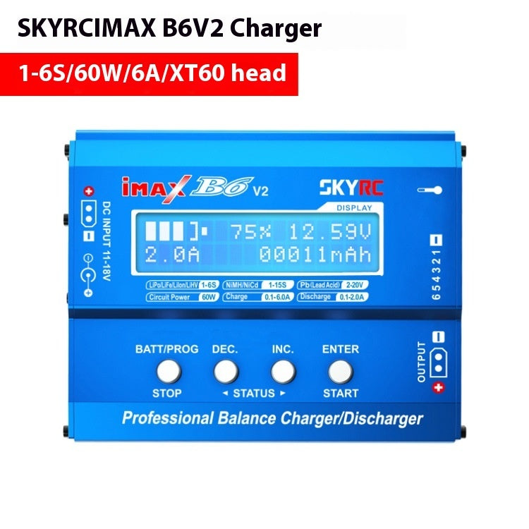 HKM-707219 IMAX B6 V2 Charger with Lithium Battery Adapter Cable for Electric Toys