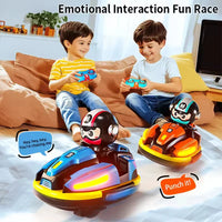 HKM-707603 Remote Control Dual Bumper Car with LED Lights and Spray Doll for Interactive Fun