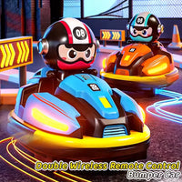 HKM-707603 Remote Control Dual Bumper Car with LED Lights and Spray Doll for Interactive Fun