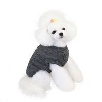 HKM-707603 Woolen Cotton Vest for Small Dogs and Cats - Cozy Autumn/Winter Sweater in Gray, Brown, and Red