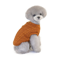 HKM-707603 Woolen Cotton Vest for Small Dogs and Cats - Cozy Autumn/Winter Sweater in Gray, Brown, and Red