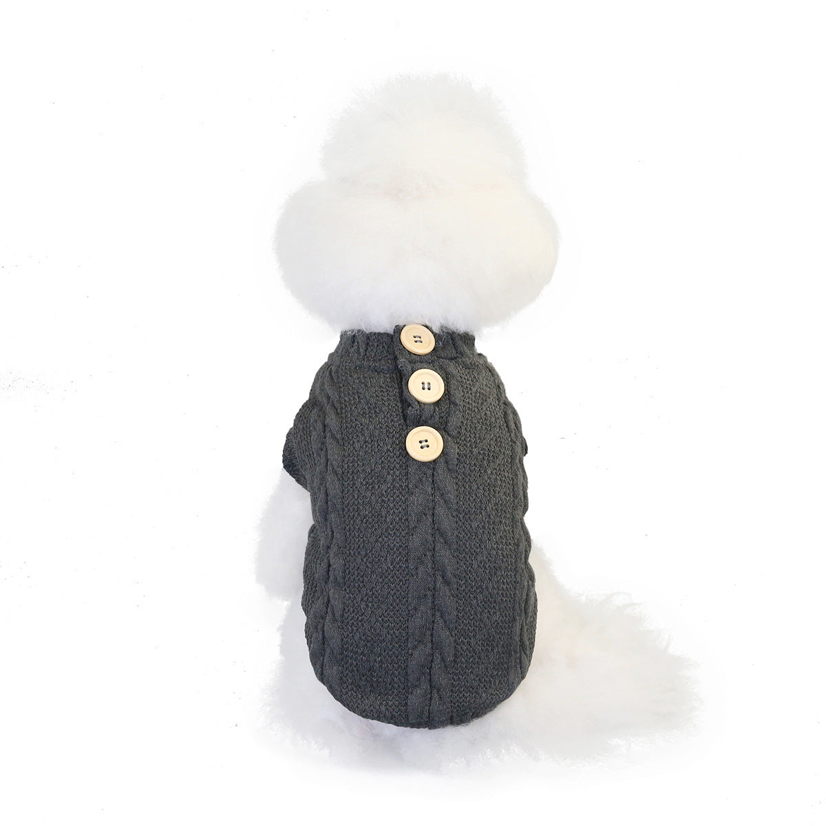 HKM-707603 Woolen Cotton Vest for Small Dogs and Cats - Cozy Autumn/Winter Sweater in Gray, Brown, and Red