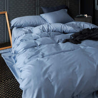 HKM-707667 White Cotton Bed Sheet Set - Four-Piece, Simple Design for Double Bed (220x240 cm, 200x230 cm, 150x200 cm)
