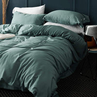 HKM-707667 White Cotton Bed Sheet Set - Four-Piece, Simple Design for Double Bed (220x240 cm, 200x230 cm, 150x200 cm)