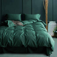 HKM-707667 White Cotton Bed Sheet Set - Four-Piece, Simple Design for Double Bed (220x240 cm, 200x230 cm, 150x200 cm)