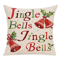 HKM-707731 Christmas-Themed Linen Throw Pillow Case, 45x45CM, Digital Print, Pillow Core Not Included