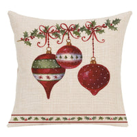 HKM-707731 Christmas-Themed Linen Throw Pillow Case, 45x45CM, Digital Print, Pillow Core Not Included