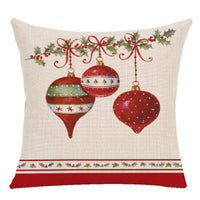 HKM-707731 Christmas-Themed Linen Throw Pillow Case, 45x45CM, Digital Print, Pillow Core Not Included