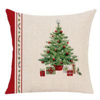 HKM-707731 Christmas-Themed Linen Throw Pillow Case, 45x45CM, Digital Print, Pillow Core Not Included