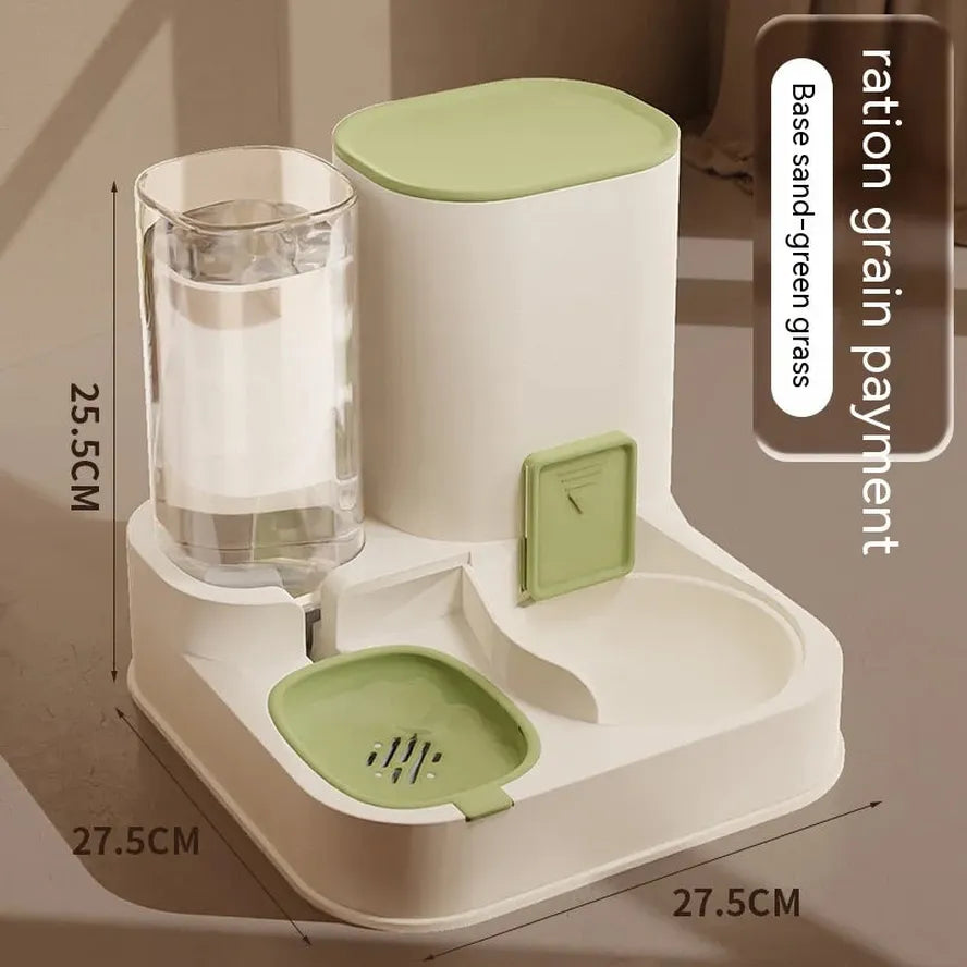 KTX-707795 Automatic Pet Feeder with Smart Control for Dogs and Cats - Dual Food and Water Bowls