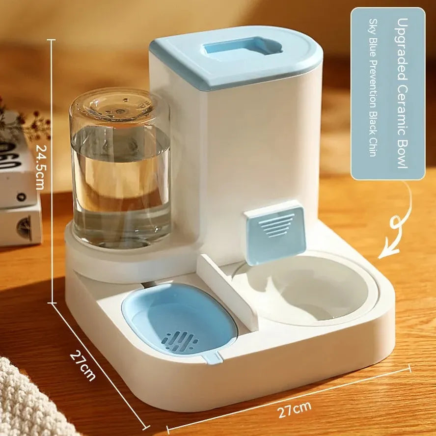 KTX-707795 Automatic Pet Feeder with Smart Control for Dogs and Cats - Dual Food and Water Bowls