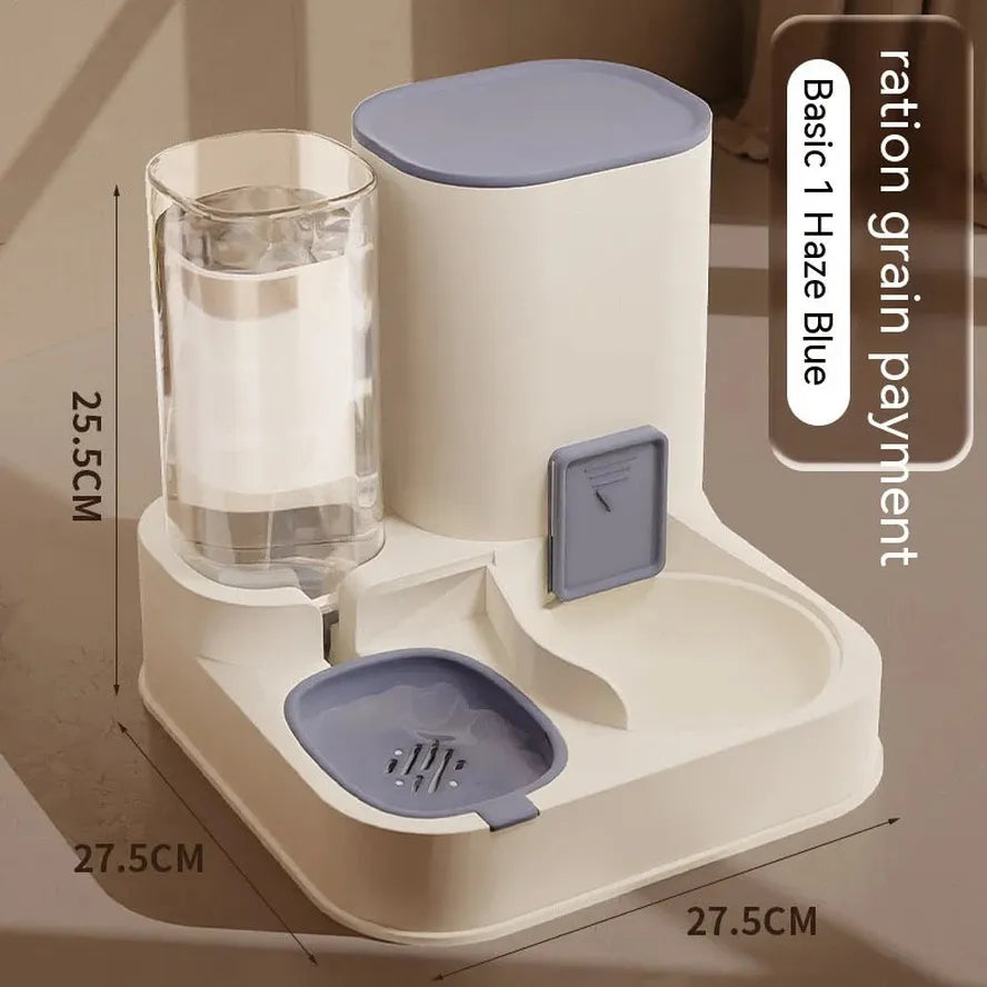 KTX-707795 Automatic Pet Feeder with Smart Control for Dogs and Cats - Dual Food and Water Bowls