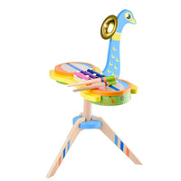 HKM-707923 Wooden Animal Shape Drum Kit Toy - 3-in-1 Musical Instrument Set for Kids Ages 2-4
