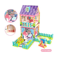 HKM-707987 DIY Assemble Cottage 3D Puzzle Doll House with Furniture for All Ages