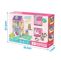 HKM-707987 DIY Assemble Cottage 3D Puzzle Doll House with Furniture for All Ages