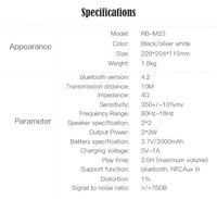 HKM-708051 Wooden Bluetooth 4.2 Wireless Subwoofer Speaker with USB Connection, 2x3W Output Power