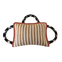 HKM-708115 Durable Jute Bite Pillow with 3 Handles for Tug of War – Ideal Training Toy for Medium to Large Dogs
