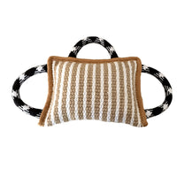 HKM-708115 Durable Jute Bite Pillow with 3 Handles for Tug of War – Ideal Training Toy for Medium to Large Dogs