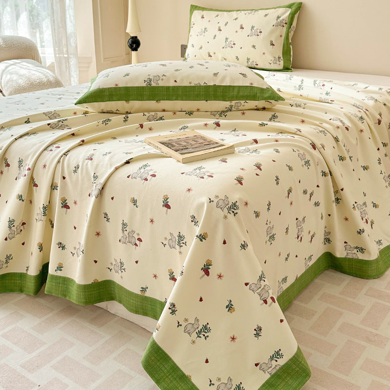 HKM-708179 Floral Pattern Pure Cotton Bed Sheet for Single Beds - Various Sizes Available