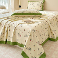 HKM-708179 Floral Pattern Pure Cotton Bed Sheet for Single Beds - Various Sizes Available