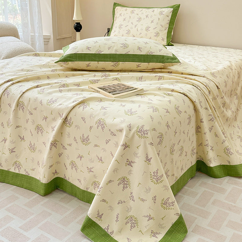 HKM-708179 Floral Pattern Pure Cotton Bed Sheet for Single Beds - Various Sizes Available