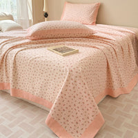 HKM-708179 Floral Pattern Pure Cotton Bed Sheet for Single Beds - Various Sizes Available